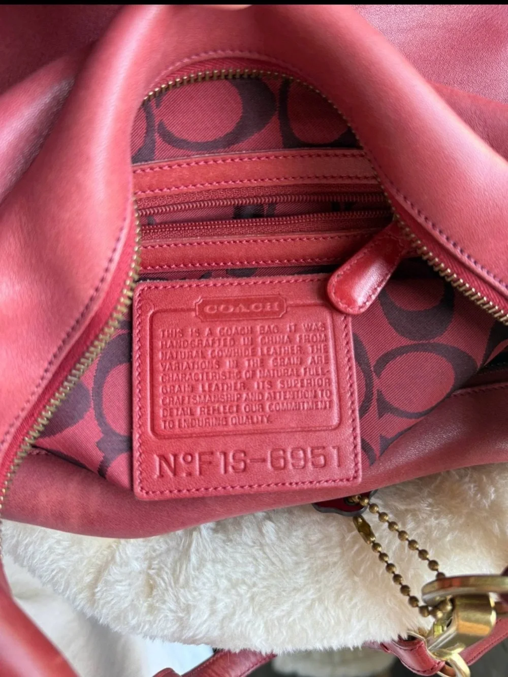 Coach Ergo Hobo Coral-Red Leather Shoulder Bag